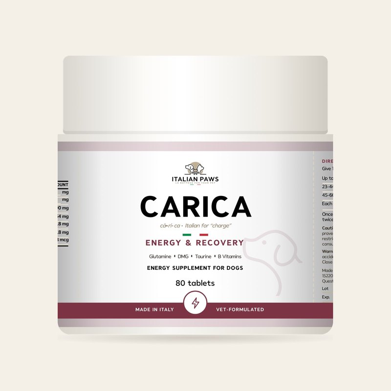 Carica Energy Supplement for Dogs jar