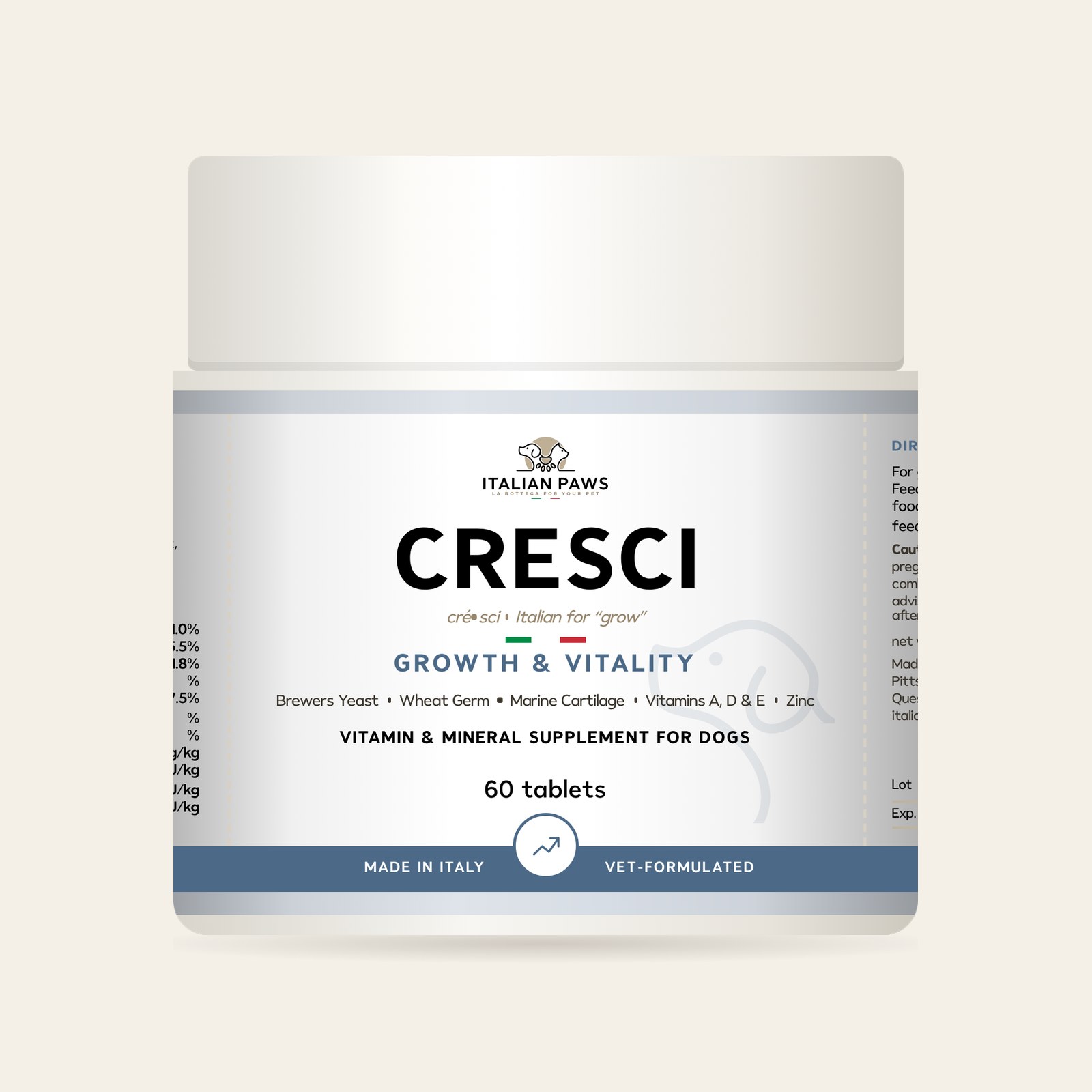 Cresci Vitamin & Mineral Supplement for Dogs, 60 tablets jar